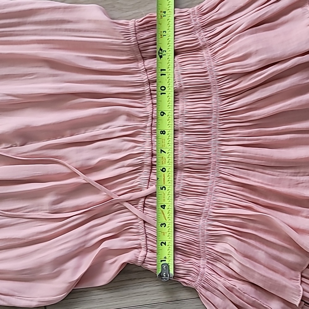 Mustard Seed Blush Pink Sleeveless Smocked Pleated Cocktail Mini Dress - Picture 7 of 10